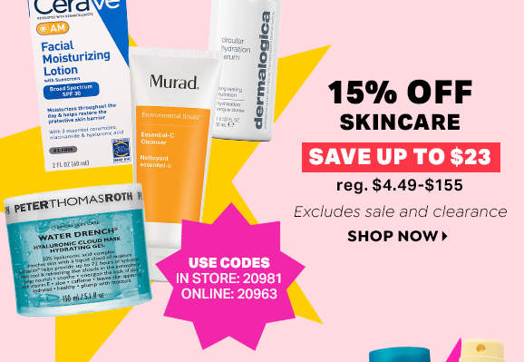 15% OFF SKINCARE