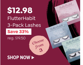 $12.98 FLUTTERHABIT 3-PACK LASHES