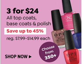 3 FOR $24 ALL TOP COATS, BASE COATS & POLISH