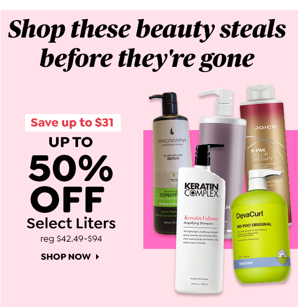 UP TO 50% OFF SELECT LITERS