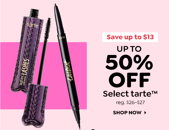 UP TO 50% OFF TARTE