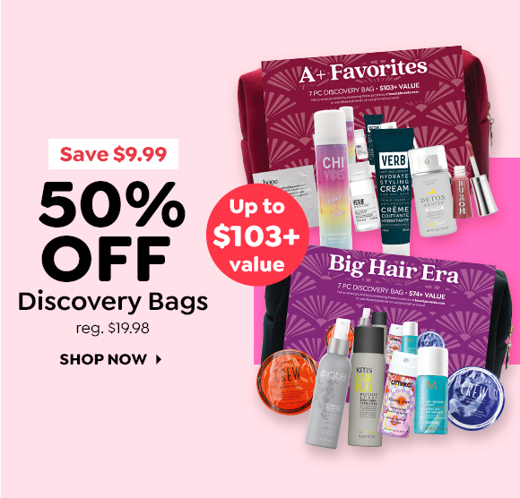 50% OFF DISCOVERY BAGS