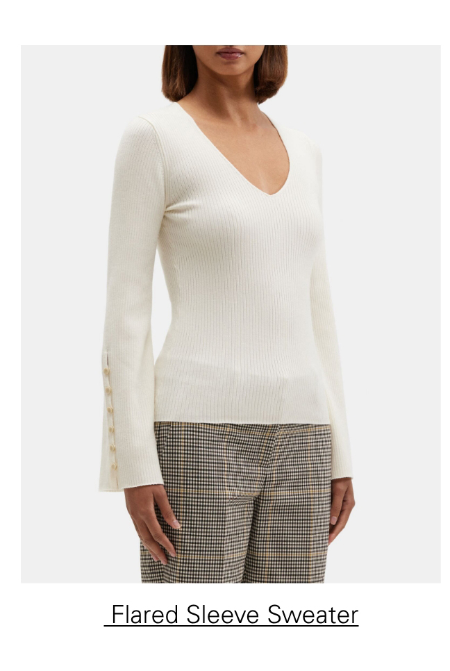 Flared Sleeve Sweater in Fine Merino Wool