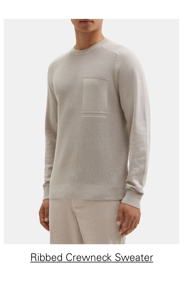 Ribbed Crewneck Sweater in Cotton-Cashmere