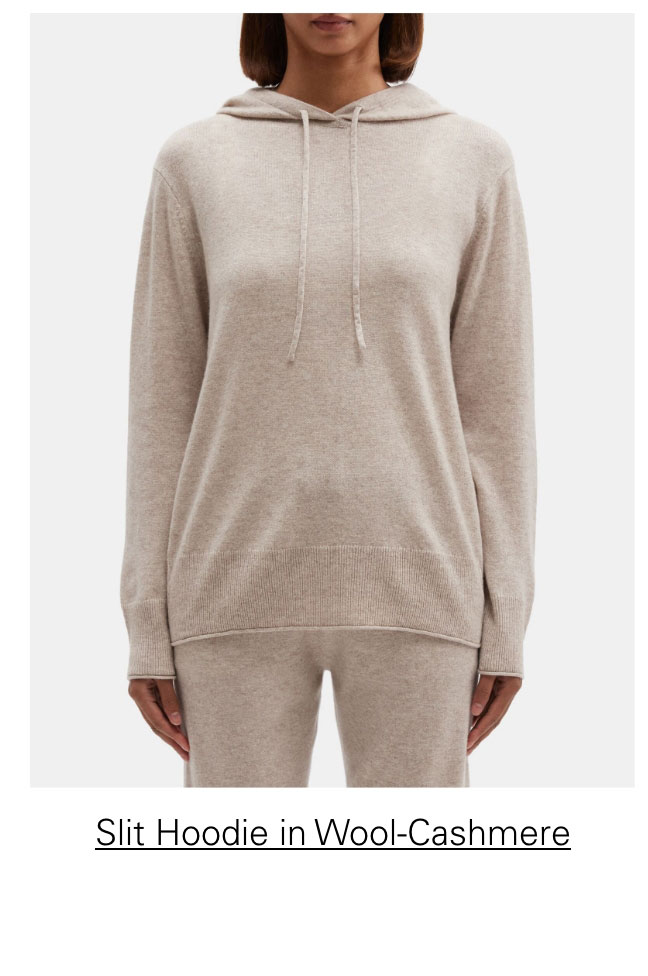 Slit Hoodie in Wool-Cashmere