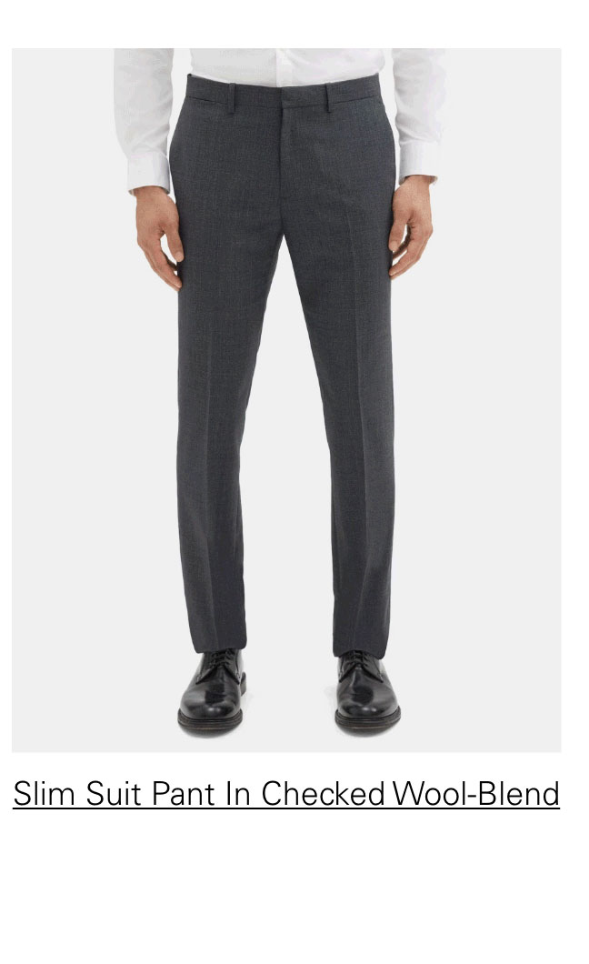 Slim-Fit Suit Pant in Checked Wool-Blend