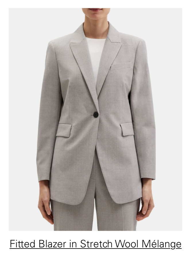 Fitted Blazer in Stretch Wool Mélange