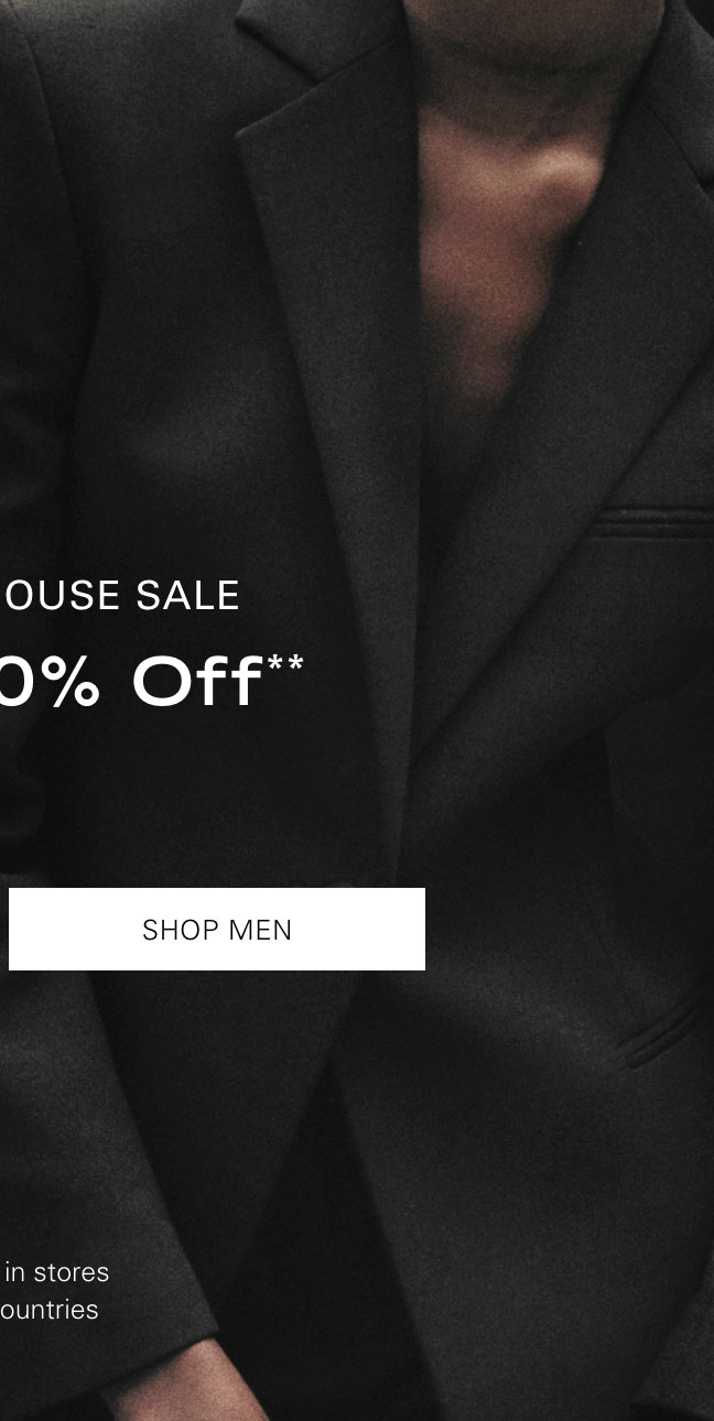 THE WAREHOUSE SALE Up to 80% Off* SHOP MEN