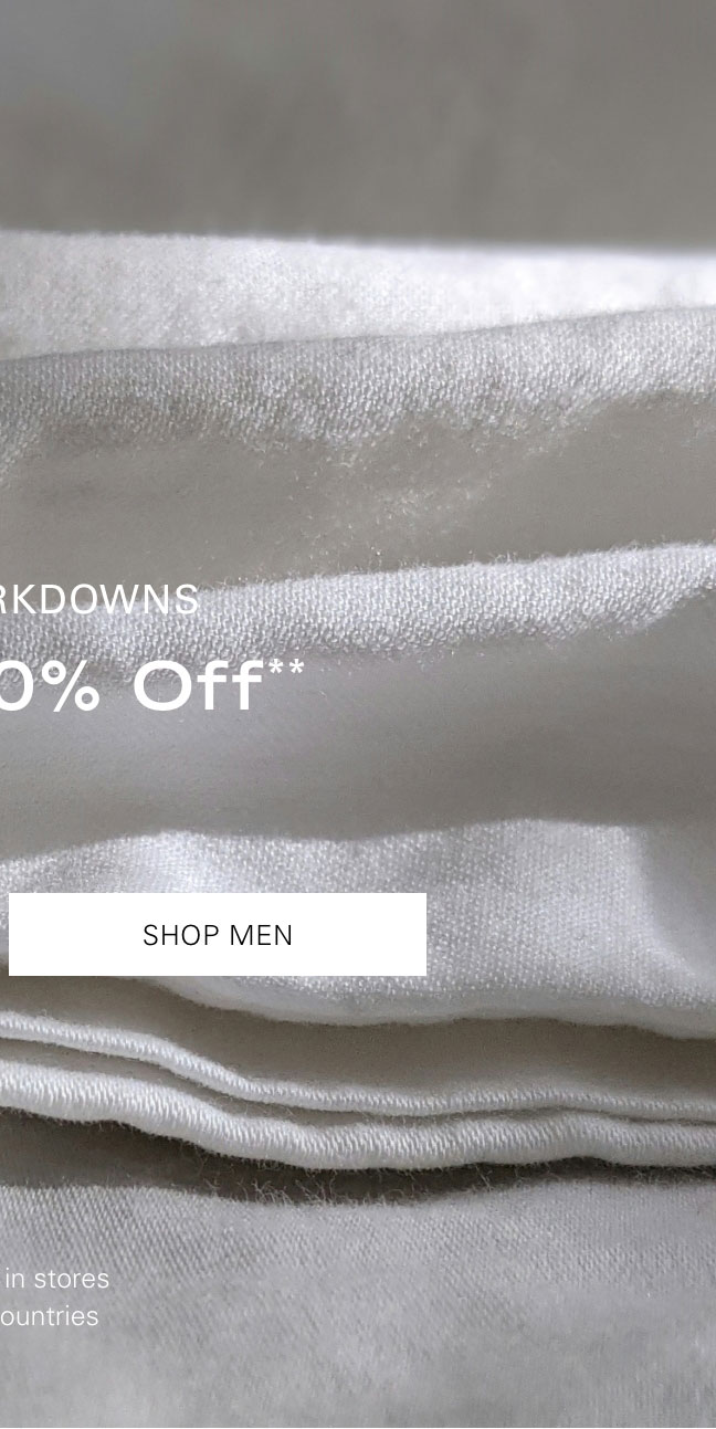 THE WAREHOUSE SALE Up to 80% Off* SHOP MEN