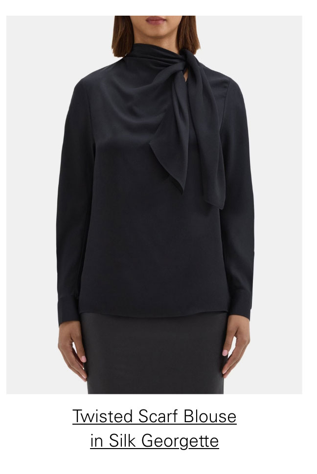 Twisted Scarf Blouse in Silk Georgette