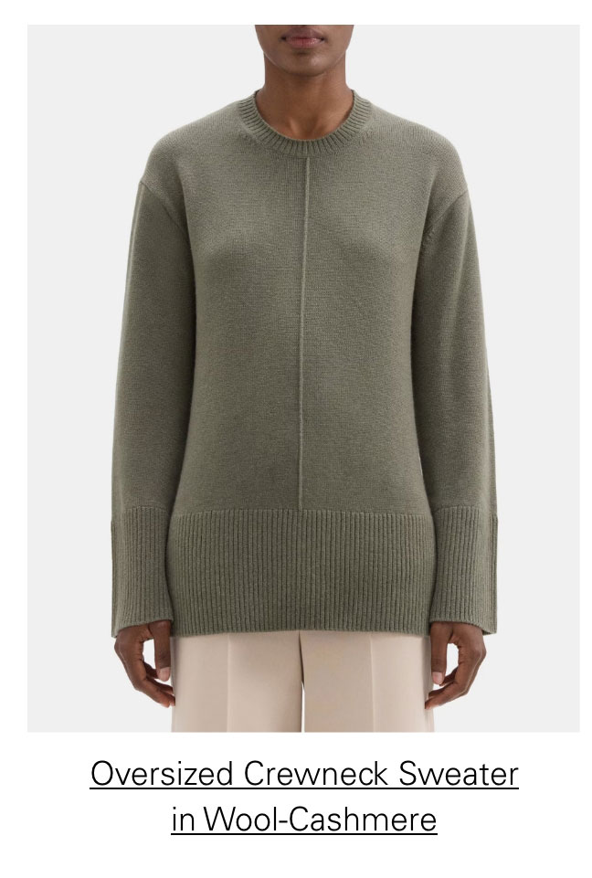 Oversized Crewneck Sweater in Wool-Cashmere
