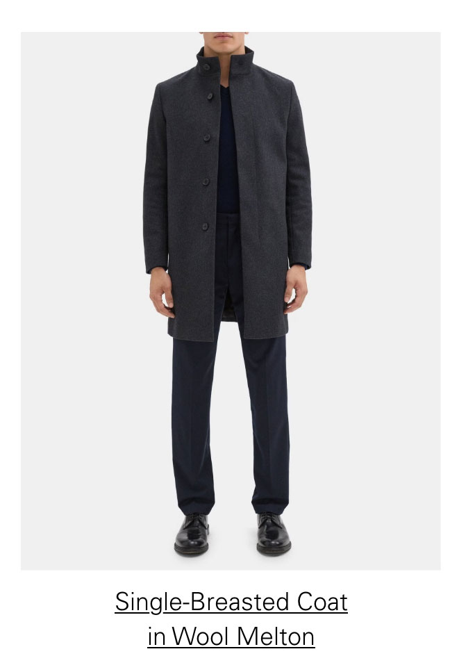 Single-Breasted Coat in Wool Melton