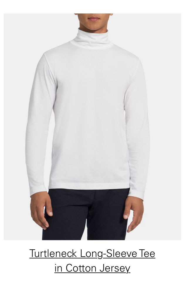 Turtleneck Long-Sleeve Tee in Cotton Jersey