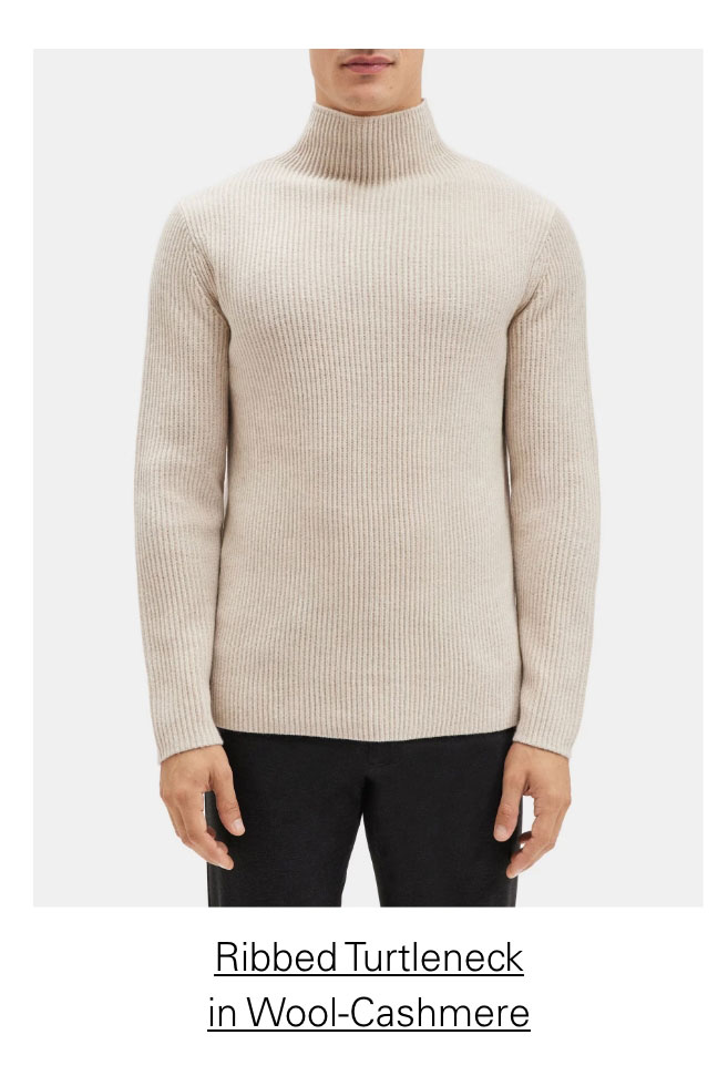 Ribbed Turtleneck in Wool-Cashmere
