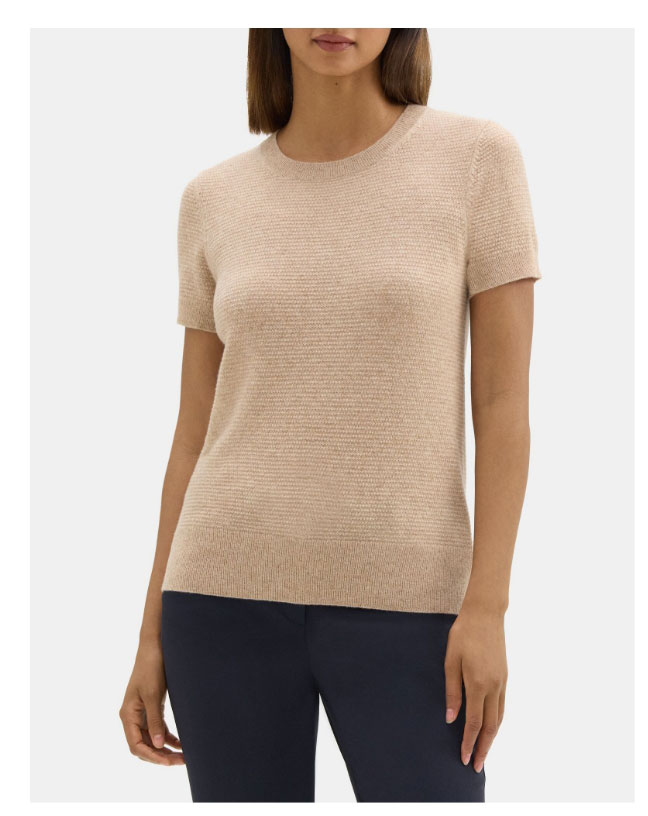 Short-Sleeve Sweater in Cashmere