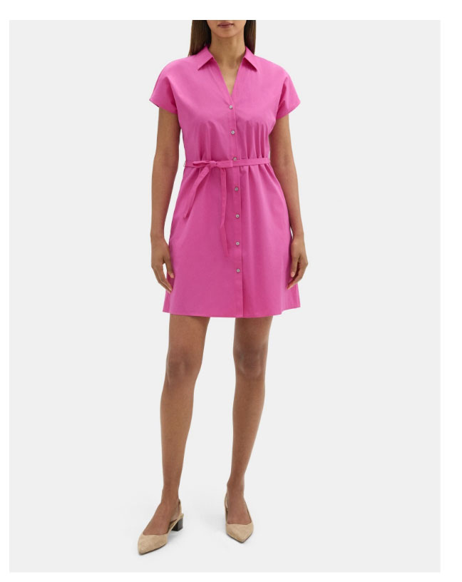 Dolman Sleeve Shirt Dress in Cotton