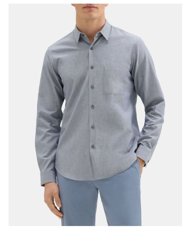 Long-Sleeve Shirt in Chambray