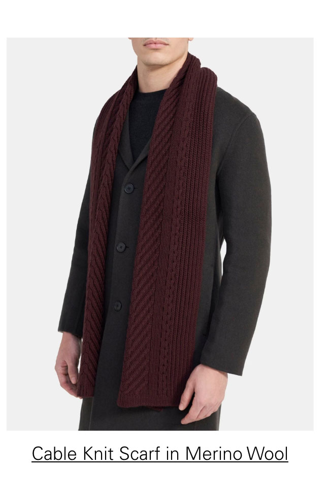 Cable Knit Scarf in Merino Wool