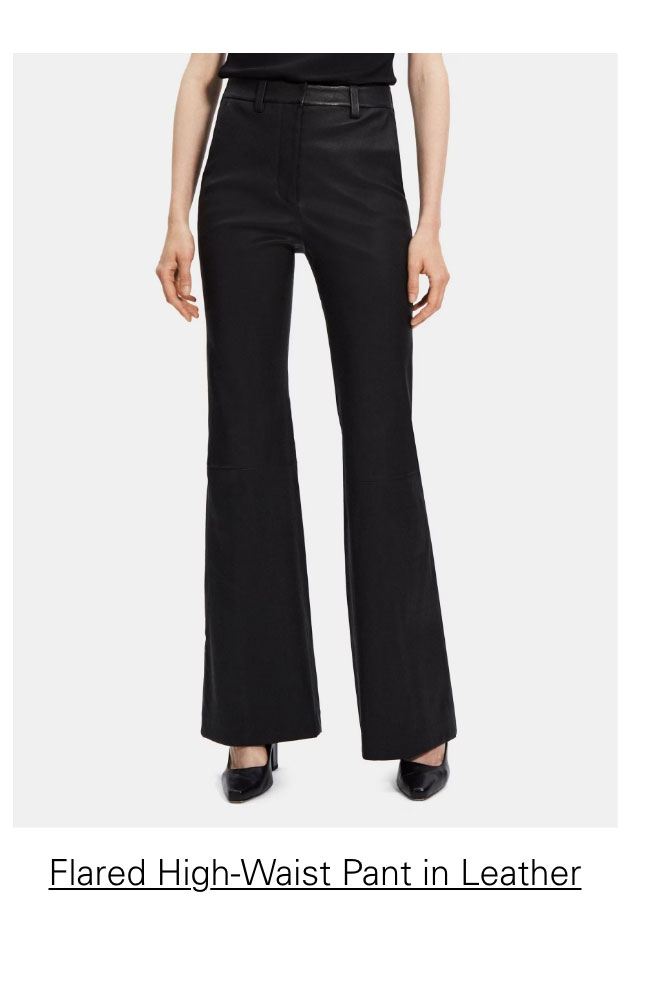 Flared High-Waist Pant in Leather