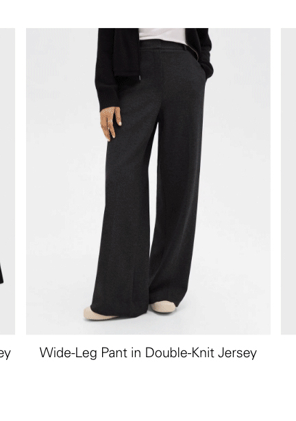 Wide-Leg Pant in Double-Knit Jersey