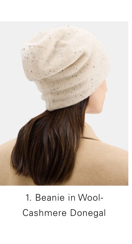 Beanie in Wool-Cashmere Donegal