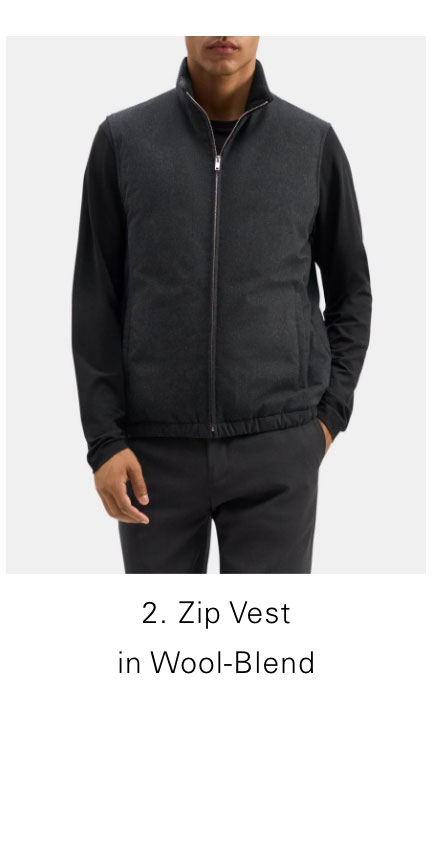 Zip Vest in Wool-Blend