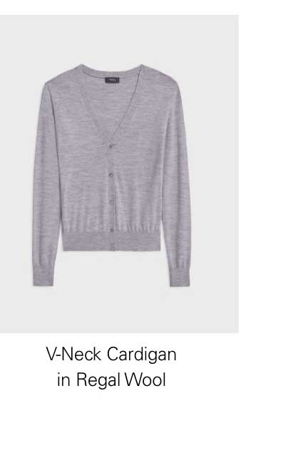 V-Neck Cardigan in Regal Wool