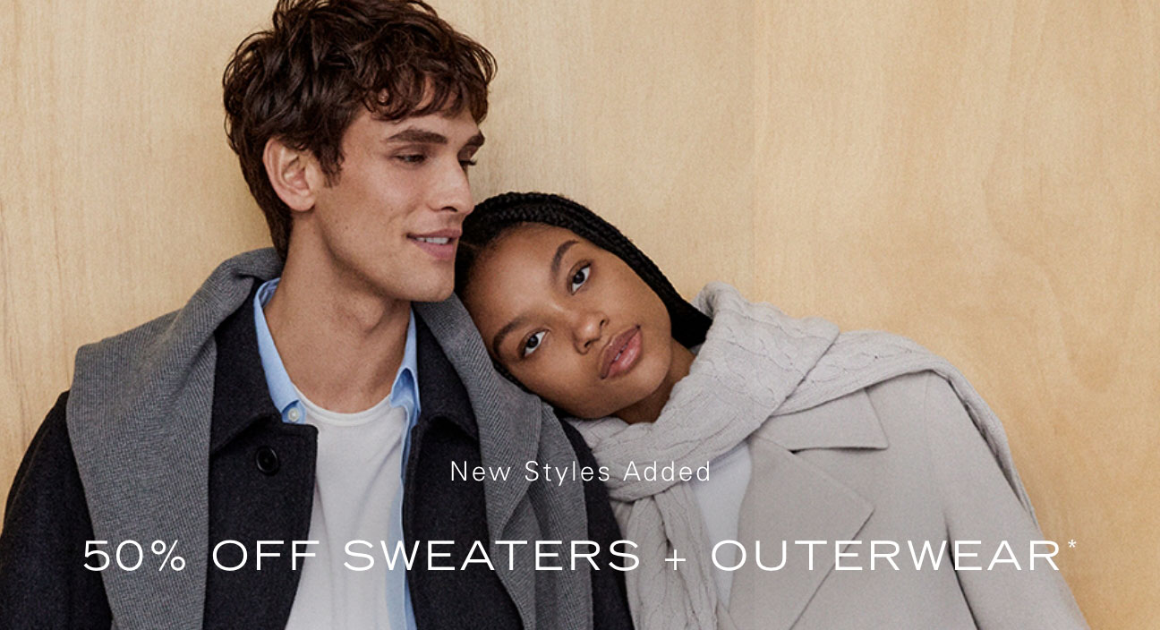 50% Off Sweaters + Outerwear