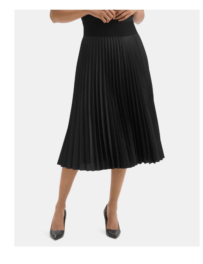 Pleated Pull-On Skirt in Poly