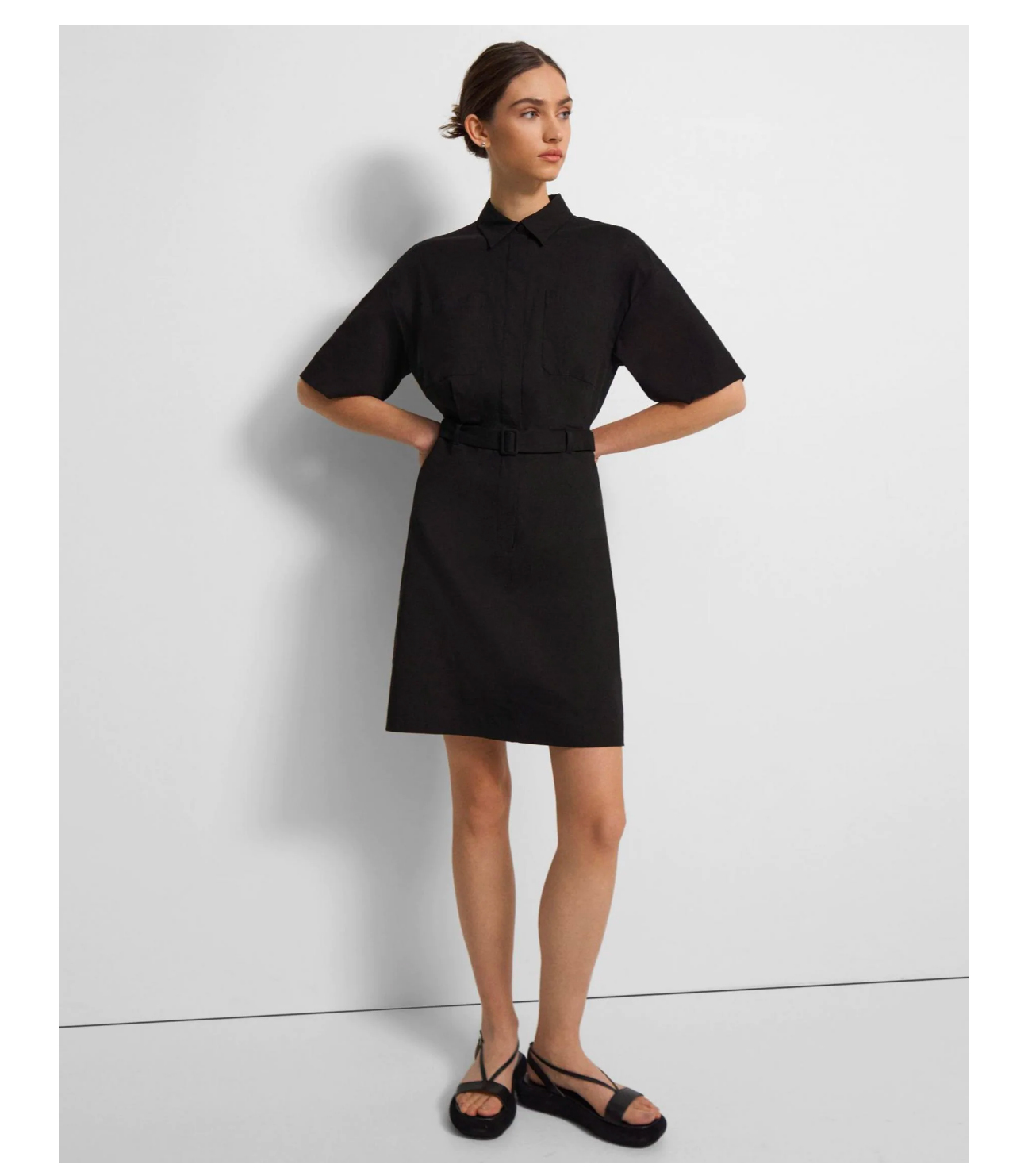 Shop Belted Shirt Dress in Good Linen