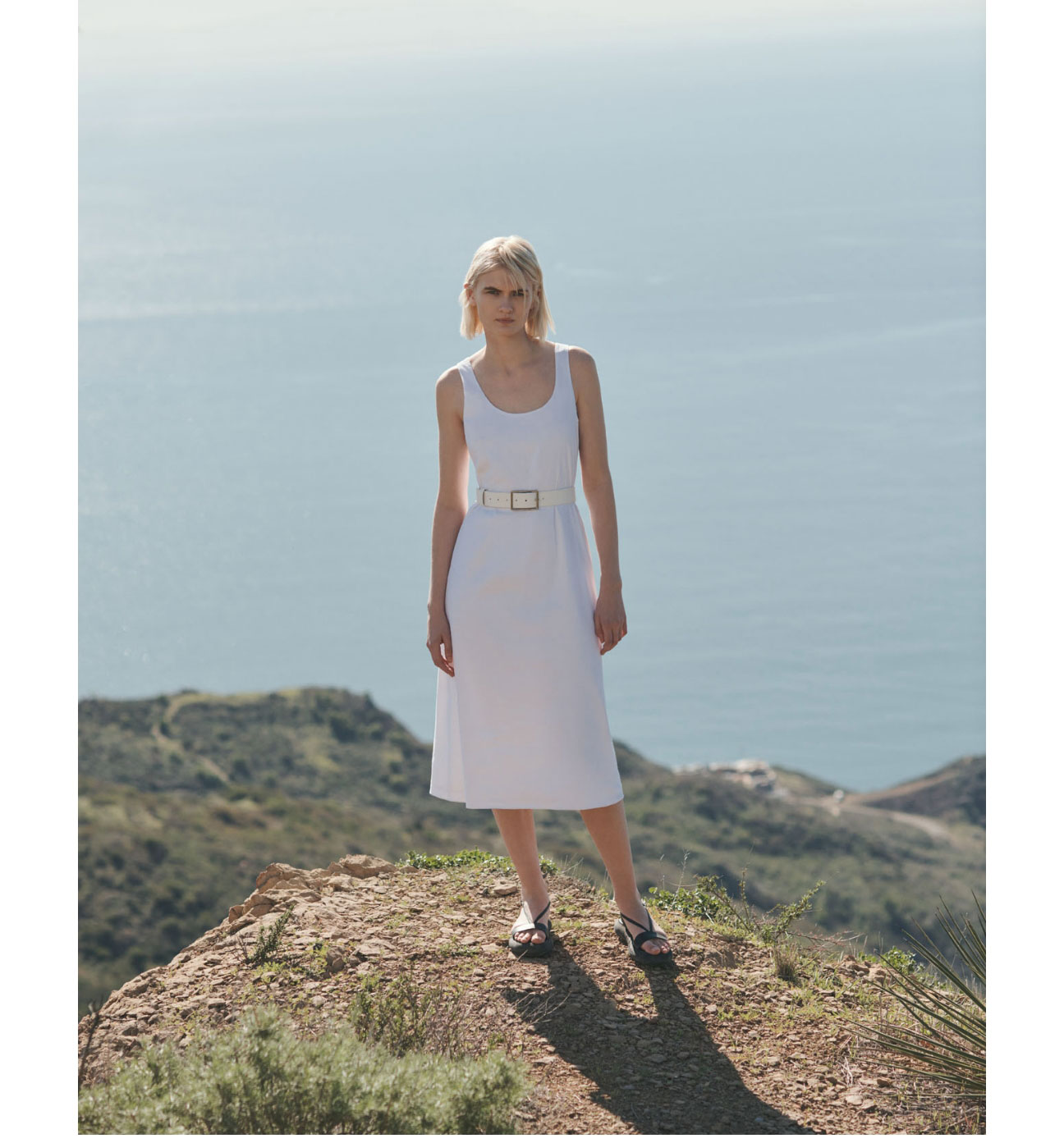 Scoop Tank Dress in Good Linen