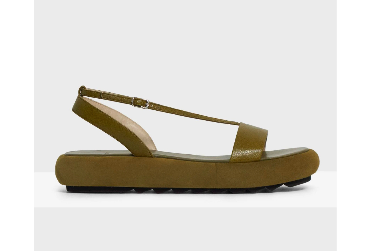 Donut Platform Sandal in Leather