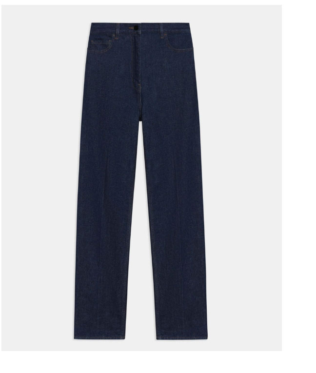 High-Waisted 5-Pocket Jean in Washed Denim