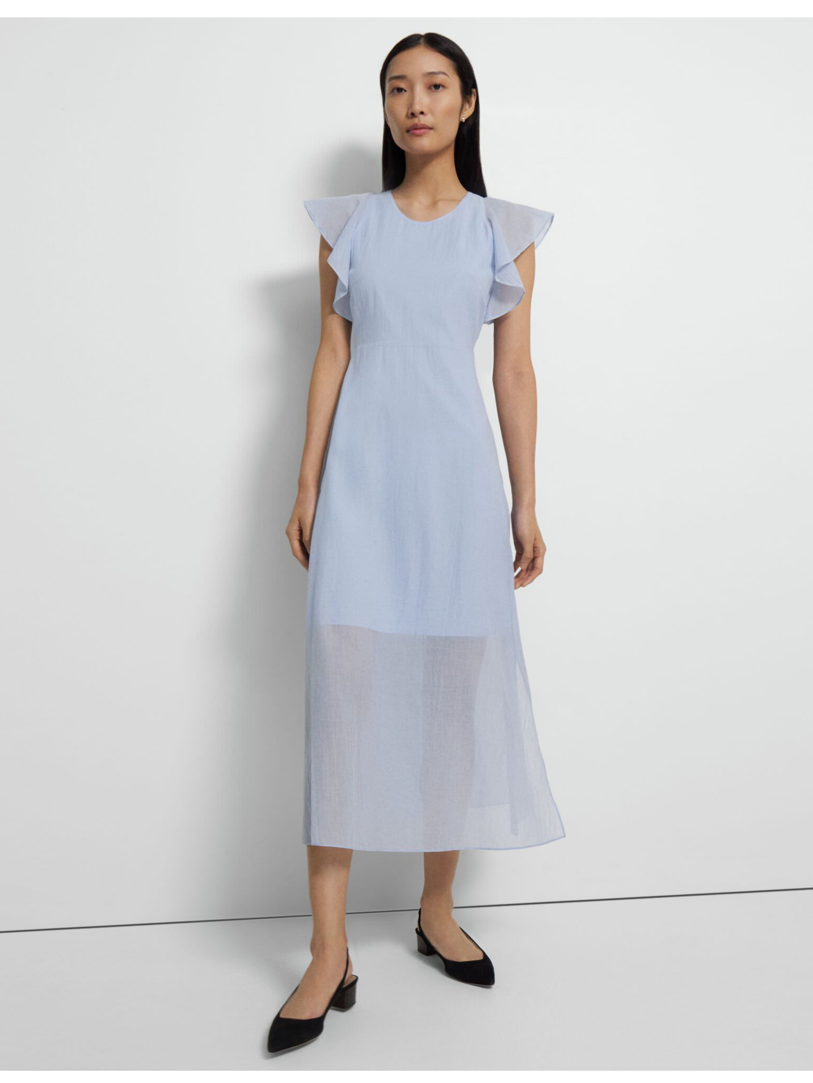 Ruffle Sleeve Dress in Organic Cotton