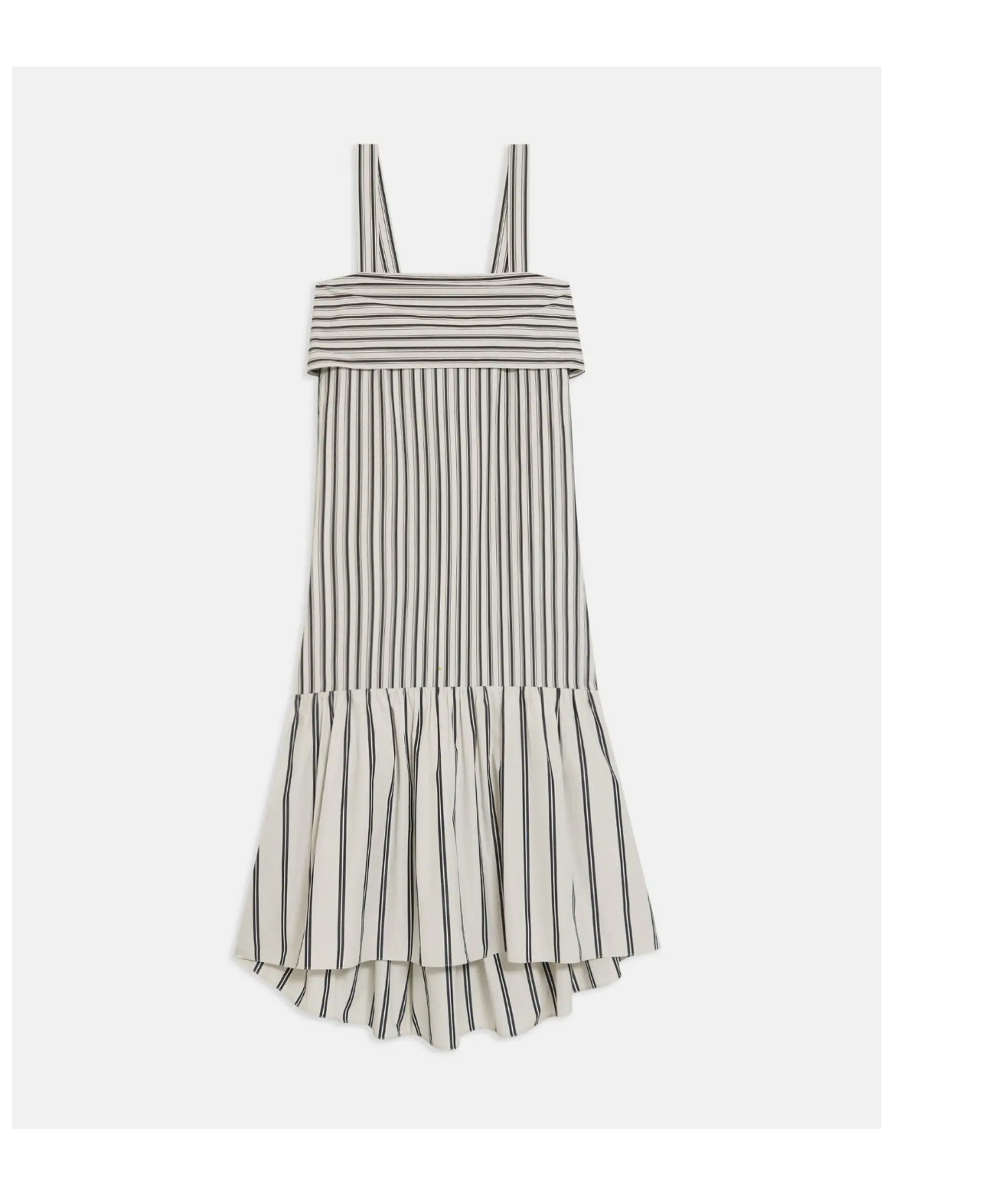 Tie-Back Dress in Striped Cotton Poplin