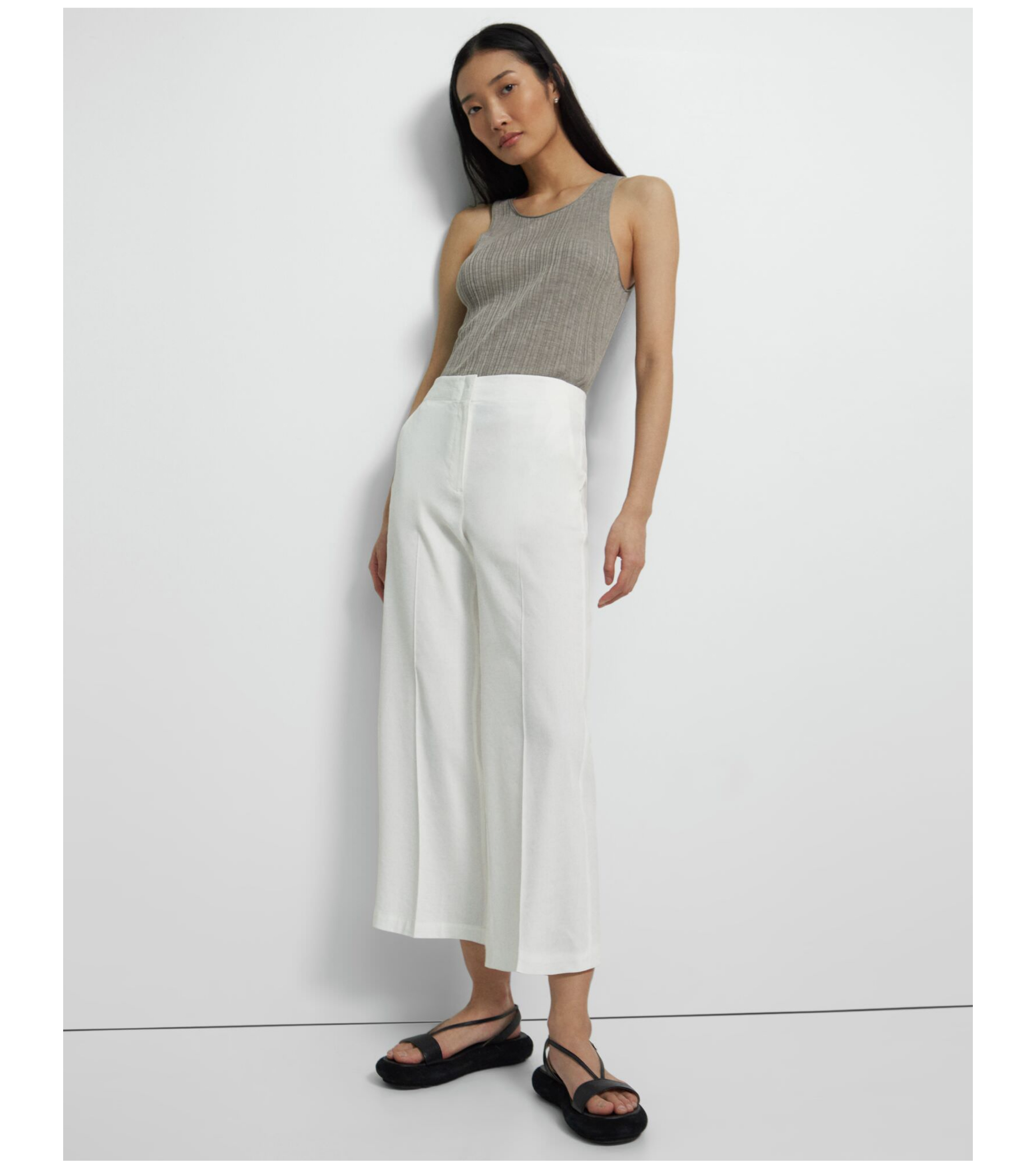 Wide Crop Pant in Good Linen