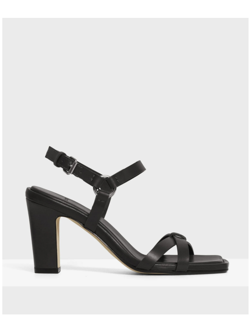 Block Heel Sandal in Leather