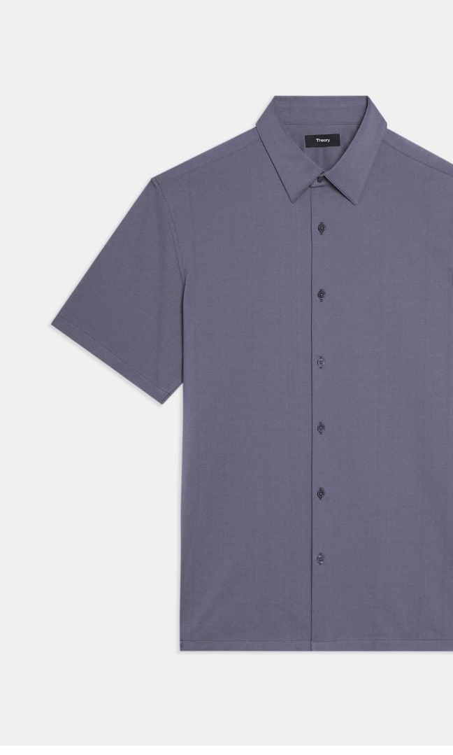 Irving Short-Sleeve Shirt in Structure Knit