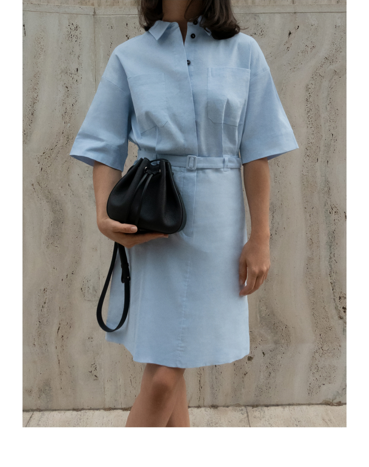 Belted Shirt Dress in Good Linen