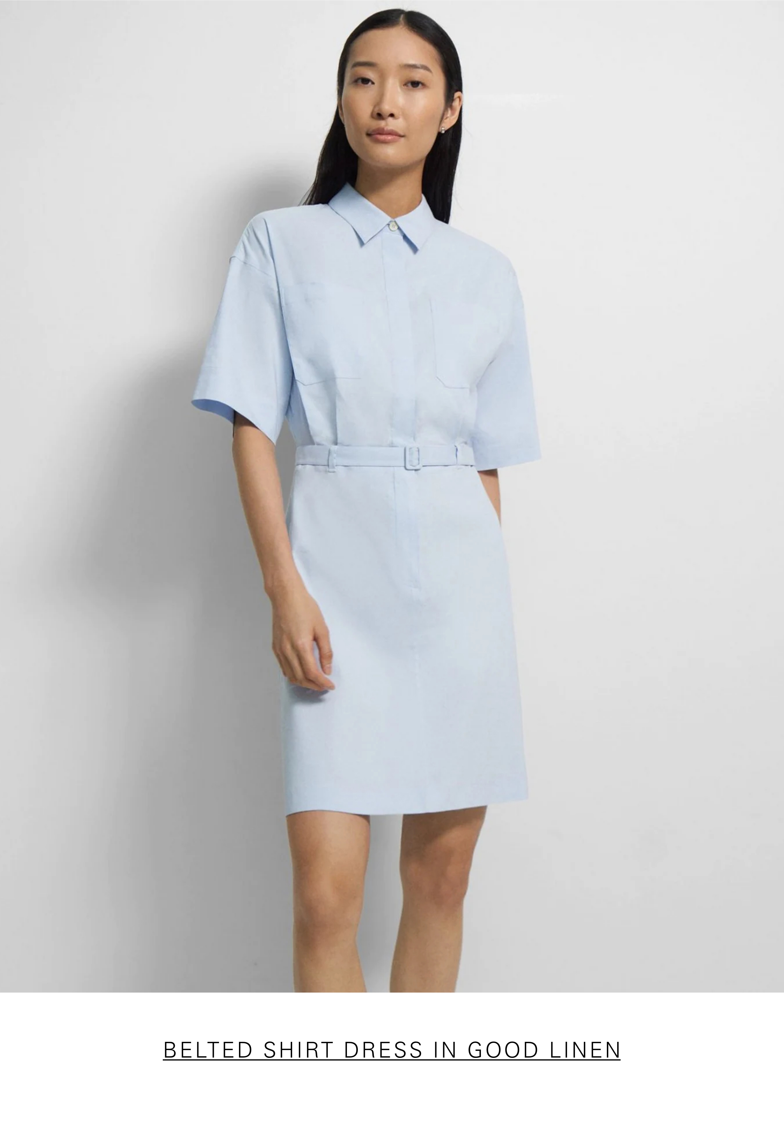 Belted Shirt Dress in Good Linen