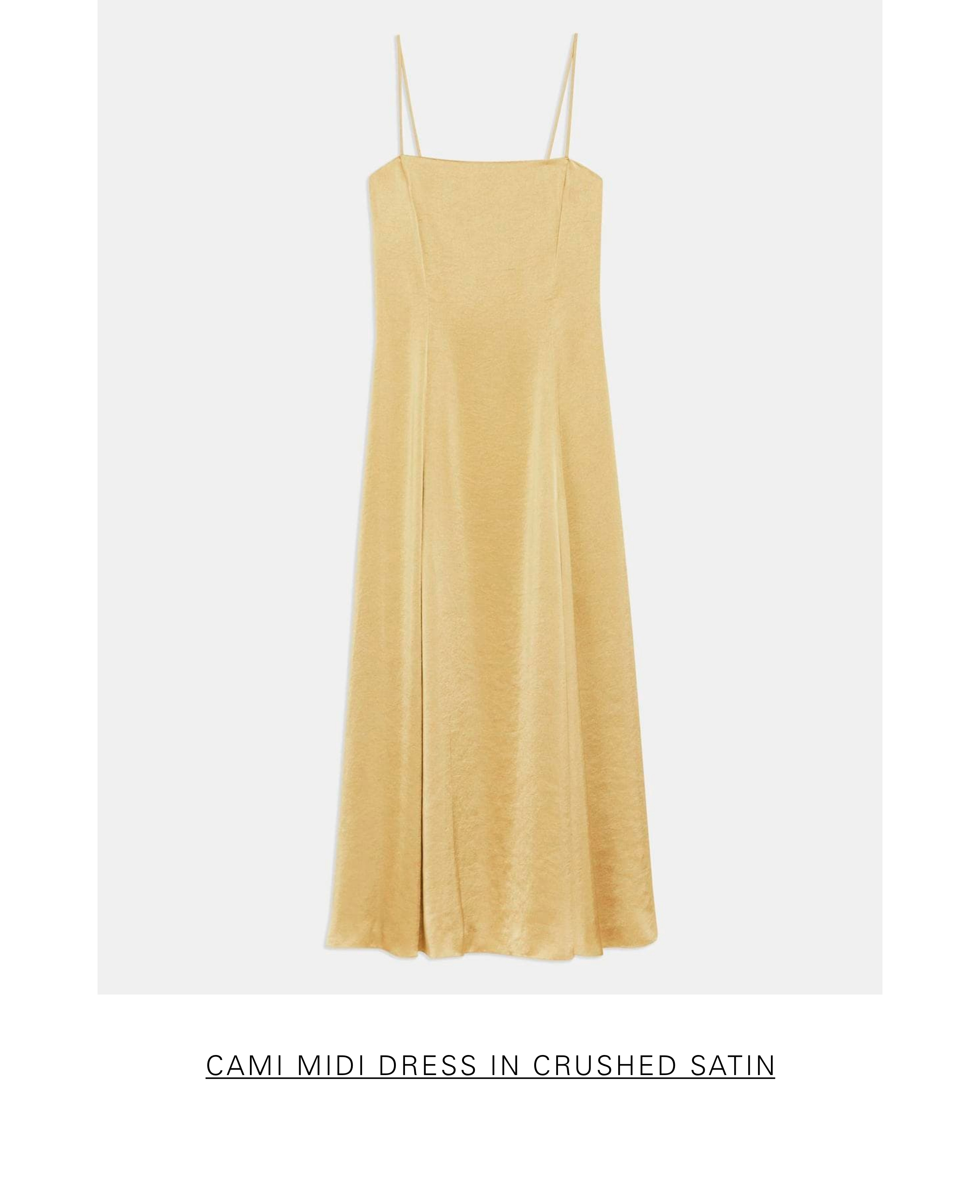 Cami Midi Dress in Crushed Satin