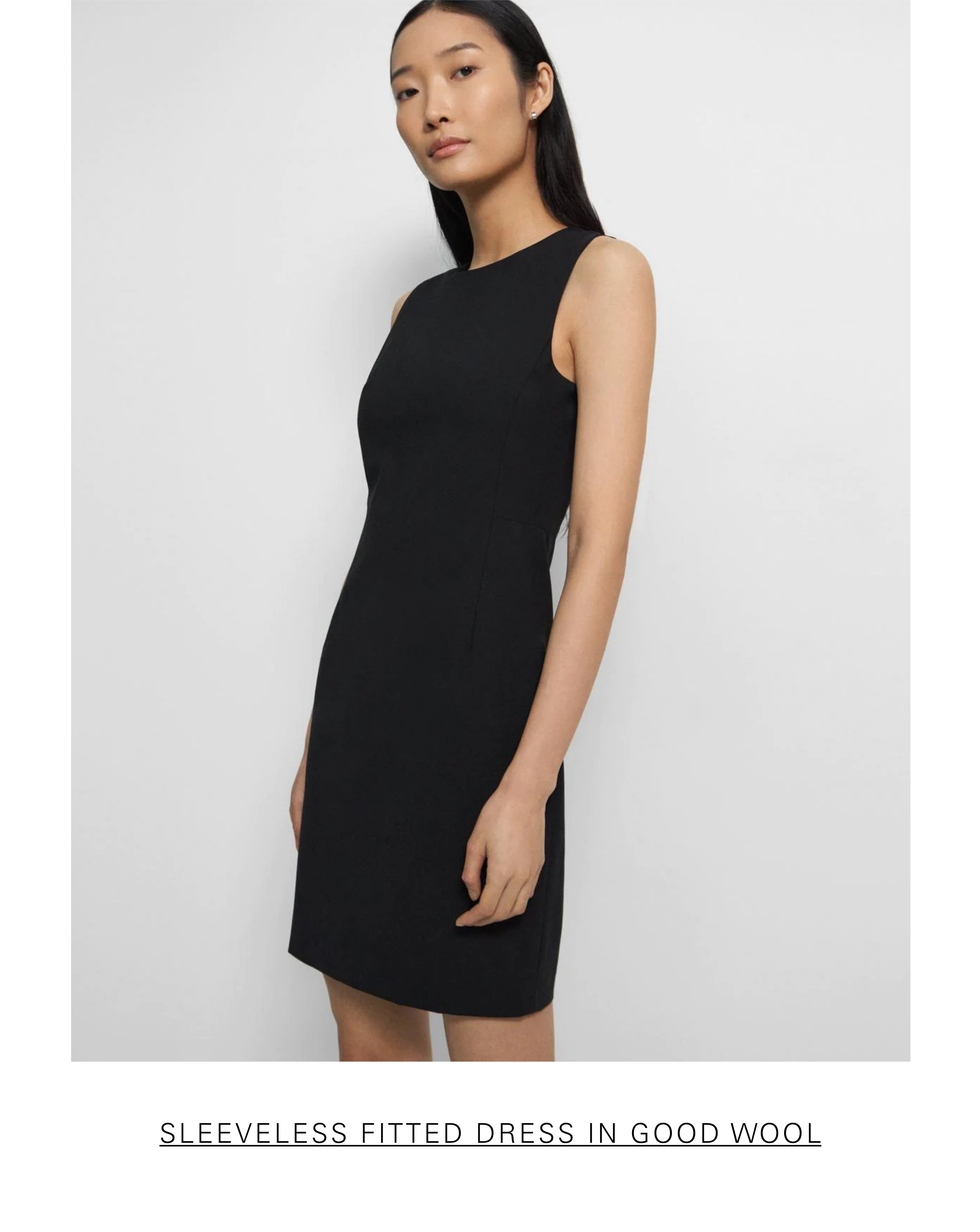 Sleeveless Fitted Dress in Good Wool