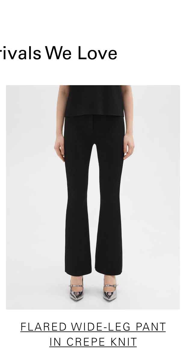 Flared Full Length Pant in Crepe Knit