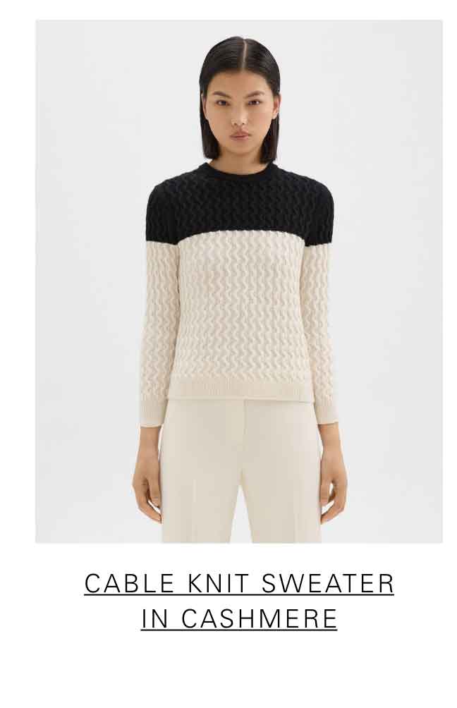 Cable Knit Sweater in Cashmere