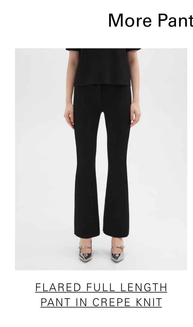 Flared Full Length Pant in Crepe Knit