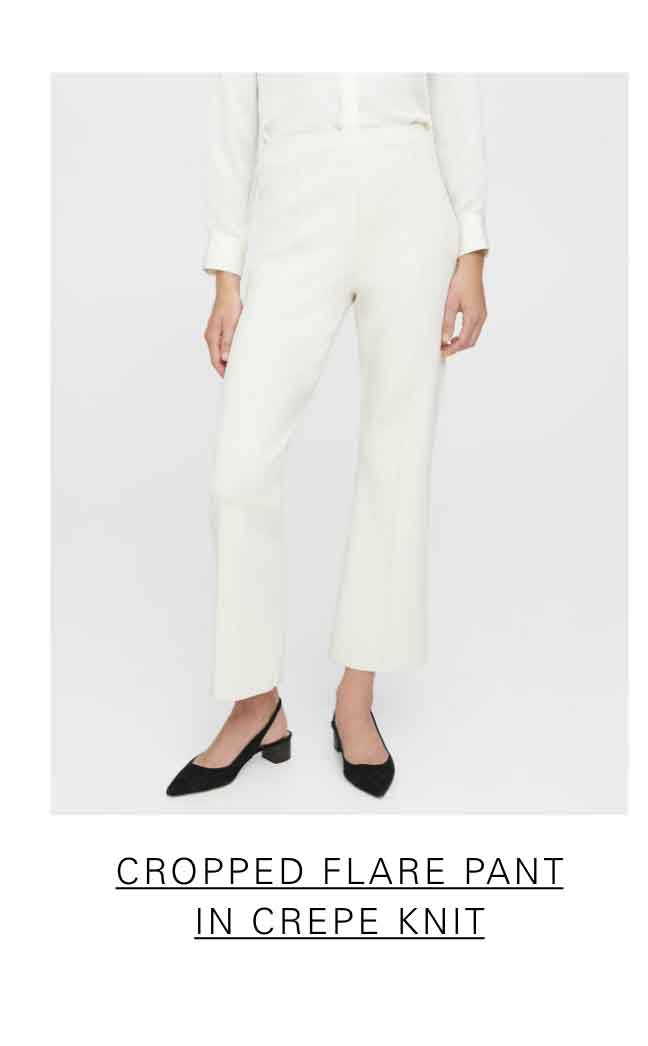 Cropped Flare Pant in Crepe Knit