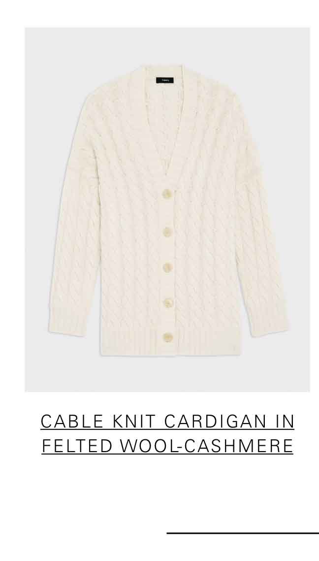 Cable Knit Cardigan in Felted Wool-Cashmere