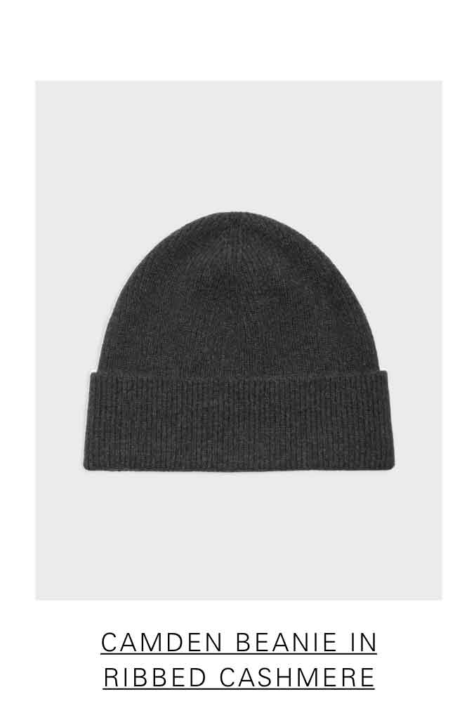 Camden Beanie in Ribbed Cashmere