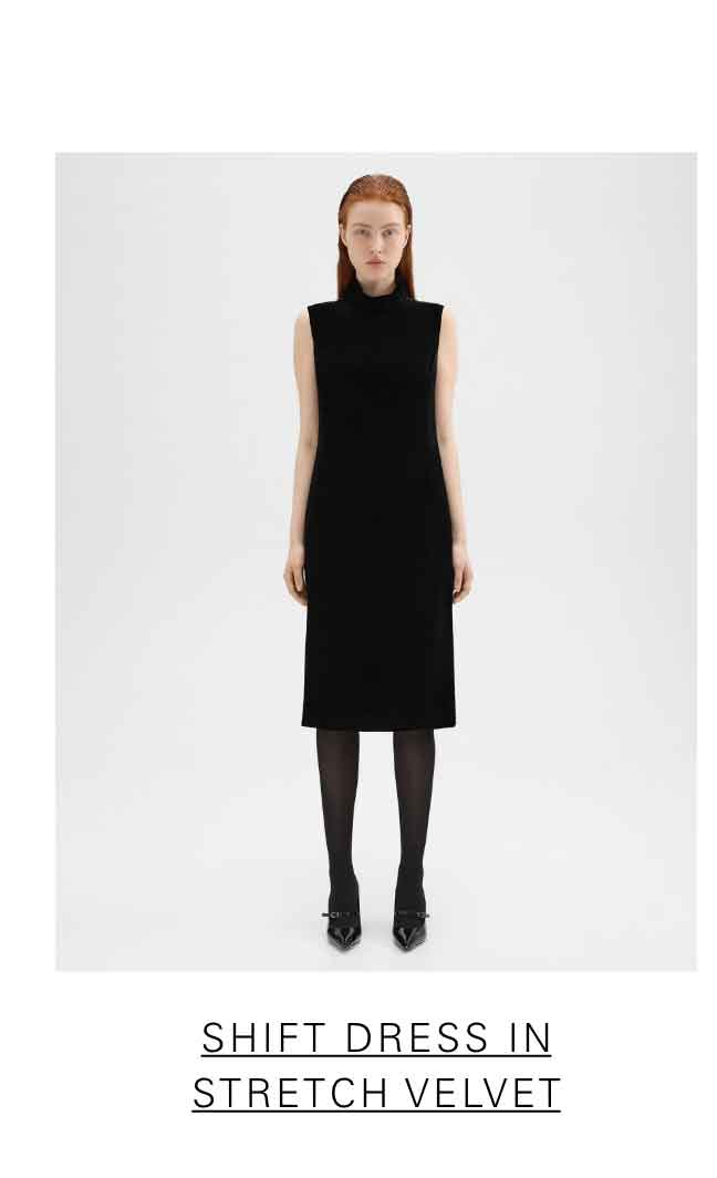 Shift Dress in Stretch Velvet