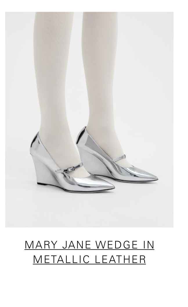 Mary Jane Wedge in Metallic Leather